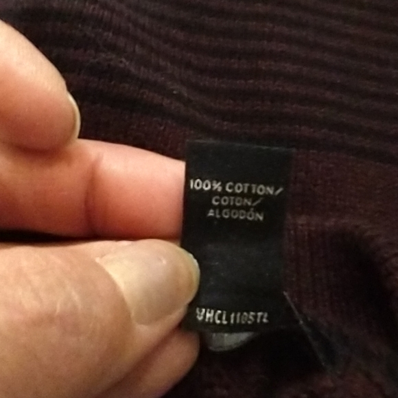 Size L mens burgundy black zip up cardigan - Picture 4 of 12